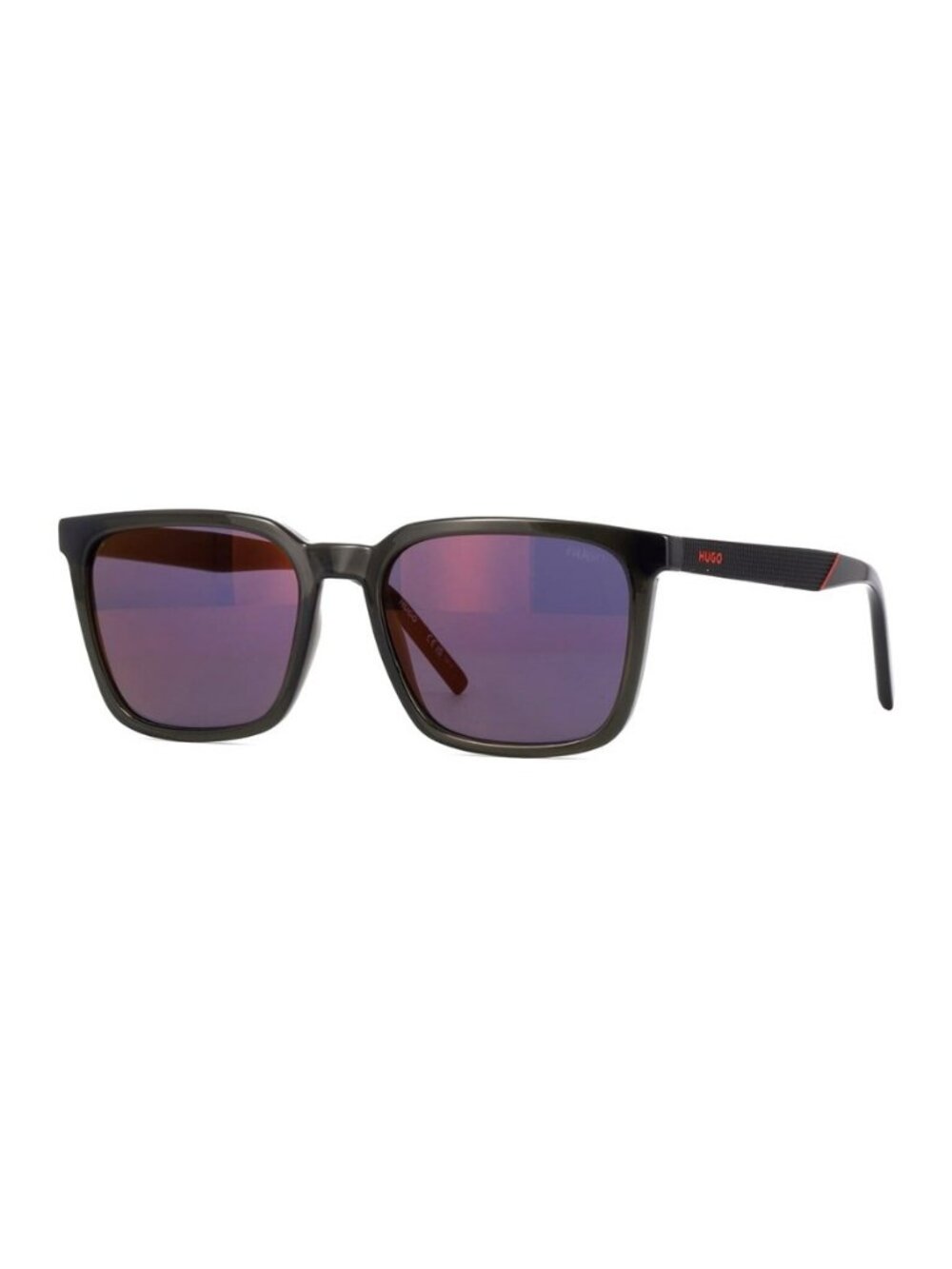 New Authentic Hugo Boss Men's Grey Crystal Square Acetate Sunglasses